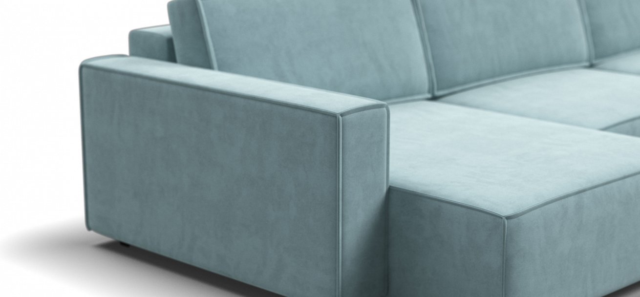 П-образный диван Босс Софт Модуль велюр Монолит аква