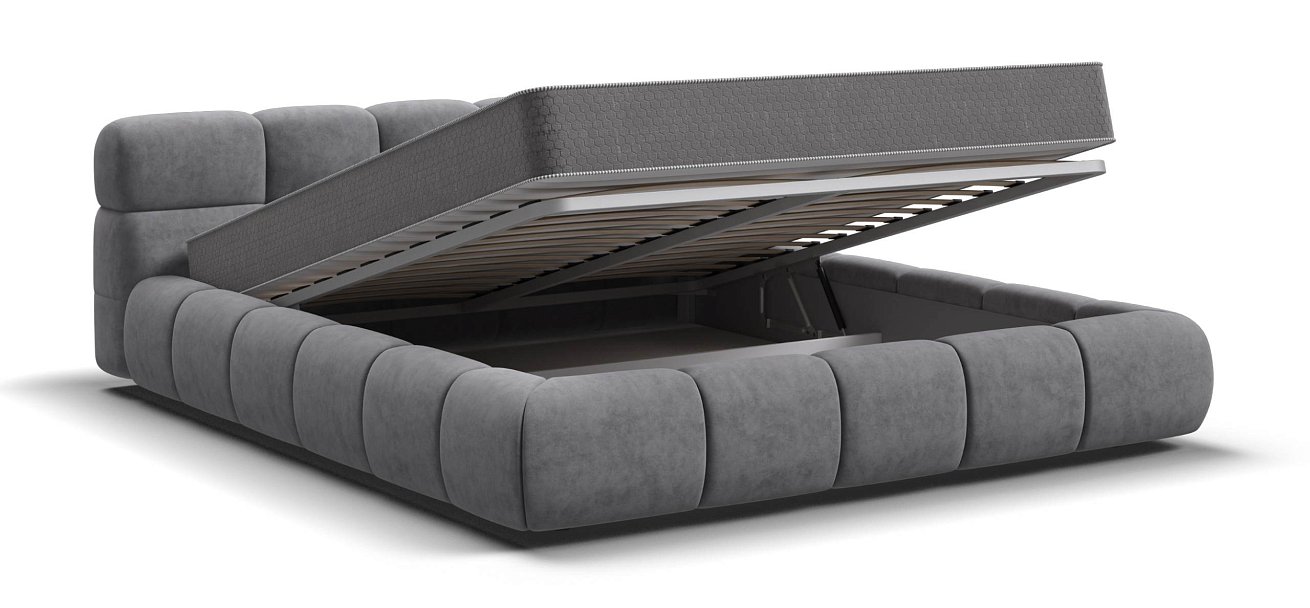 Босс Дрим Кровать+ПМ 160*200 велюр Роял агат