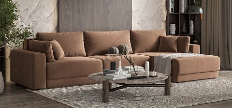 Угловой диван Босс Прайм Макс велюр Монолит мокко 2