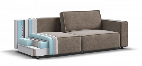 Диван Босс Софт Модуль велюр Роял тауп 3