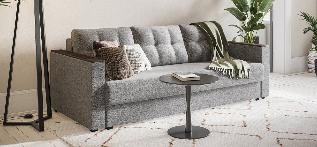 Диван Атланта Рогожка Мальмо серый