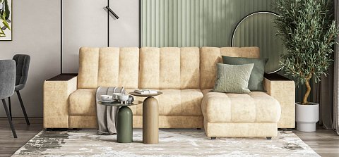 Угловой диван Босс ХЛ велюр Роял шампань 2