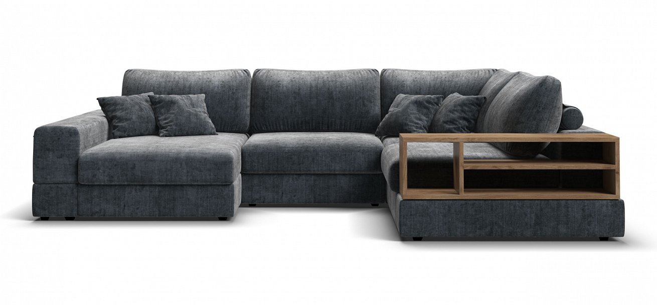 П-образный диван-кровать Босс Модуль Шенилл Глосс карбон