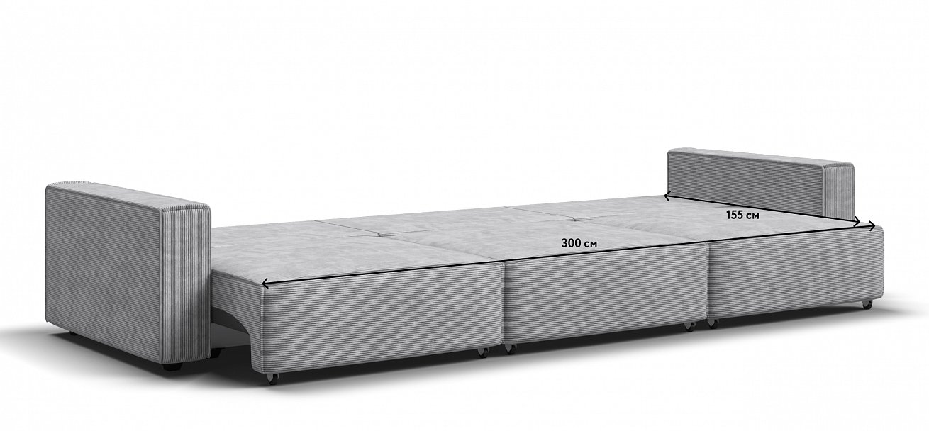 Диван Босс Софт Модуль Макс Вельвет Корд серый