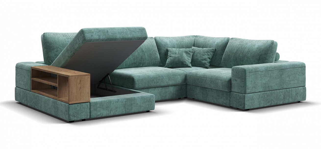 П-образный диван-кровать Босс Модуль Шенилл Глосс минт