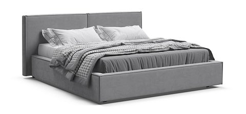 Норд Кровать+ПМ 160*200 велюр Монолит сталь 1