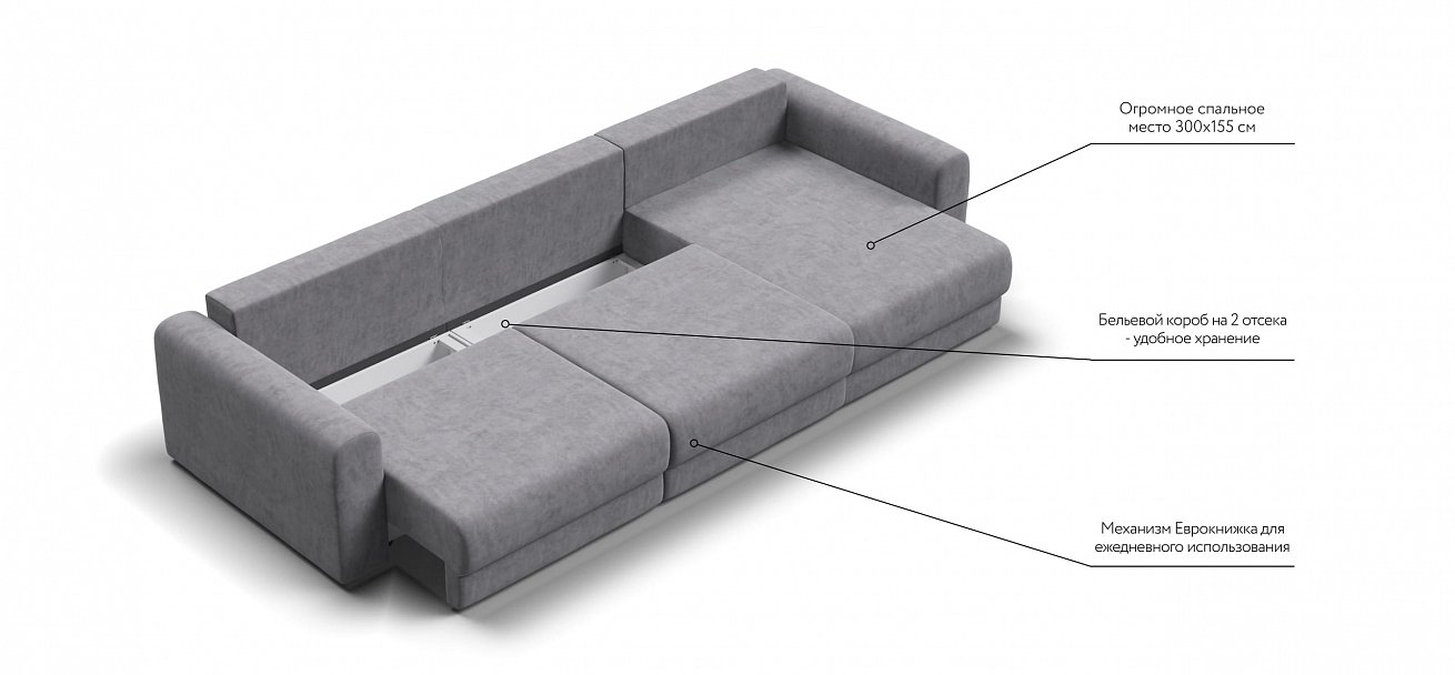 Модульный угловой диван Ричмонд Модуль Макс велюр Роял агат