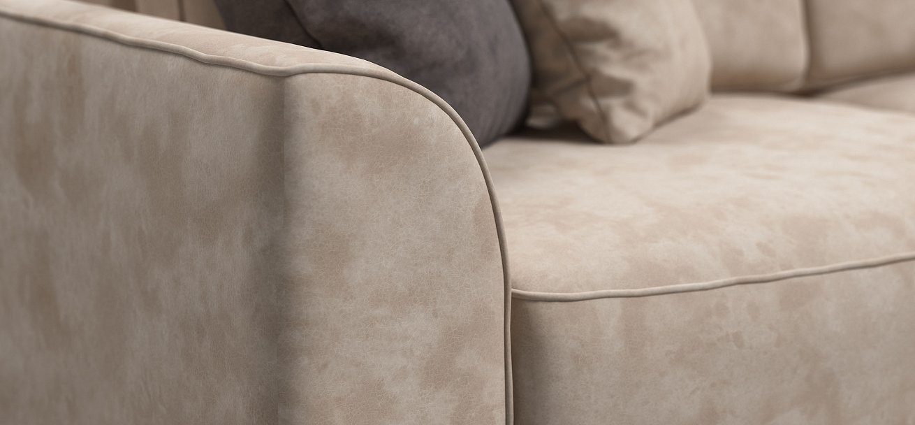 Угловой диван Кинг Модуль Макс велюр Алькантара пепел