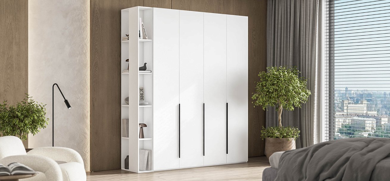 Босс Стандарт 180*236 шкаф распашной 4Д+ящики Белый