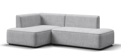 Угловой диван левый Кинг Твин Шенилл Клауд серый 3