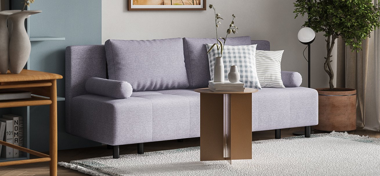 Диван Бостон Мини Рогожка Мальмо платина