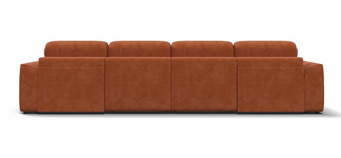 П-образный диван Кинг Модуль велюр Алькантара оранж