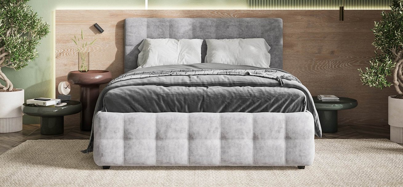 Босс Кровать+ПМ 160*200 велюр Роял агат