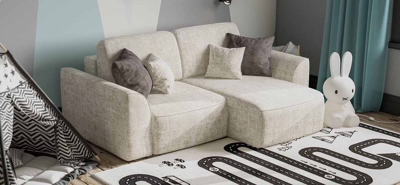 Угловой диван Кинг Модуль Шенилл Смарт кварц