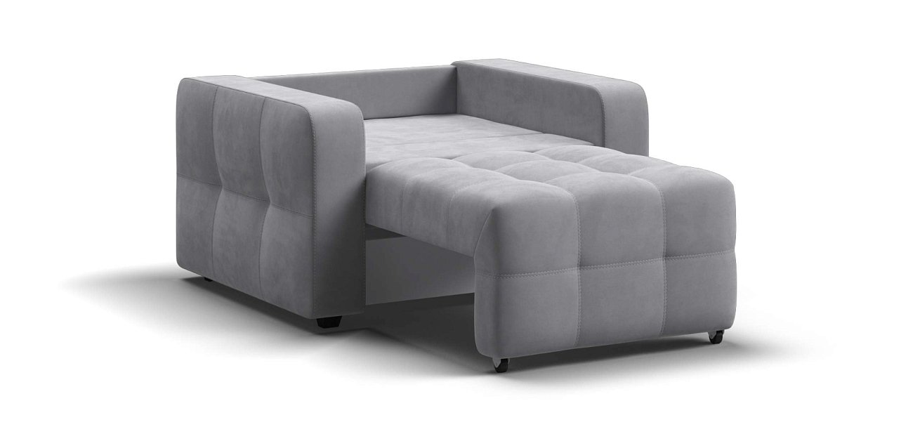 Денди кресло-кровать велюр Монолит сталь