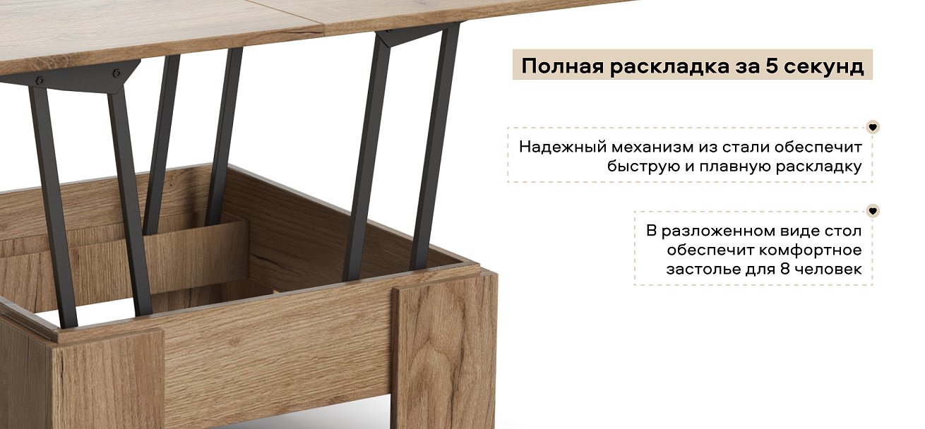 Стол трансформер Люкс Крафт