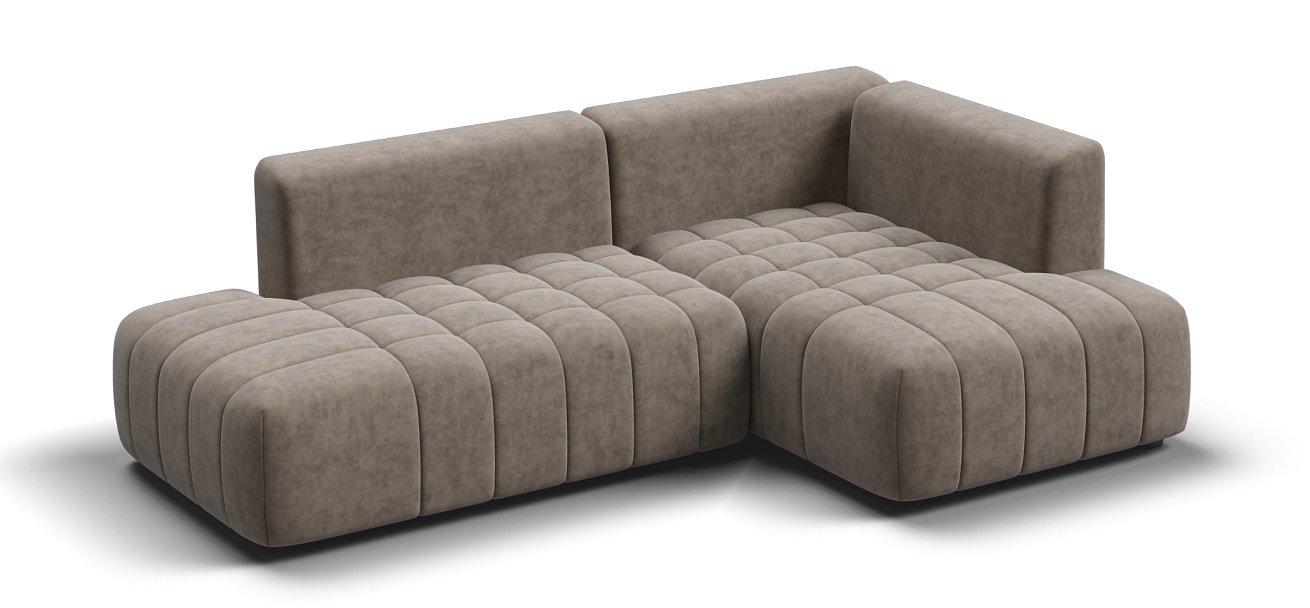 Угловой диван правый Босс Твин велюр Роял тауп