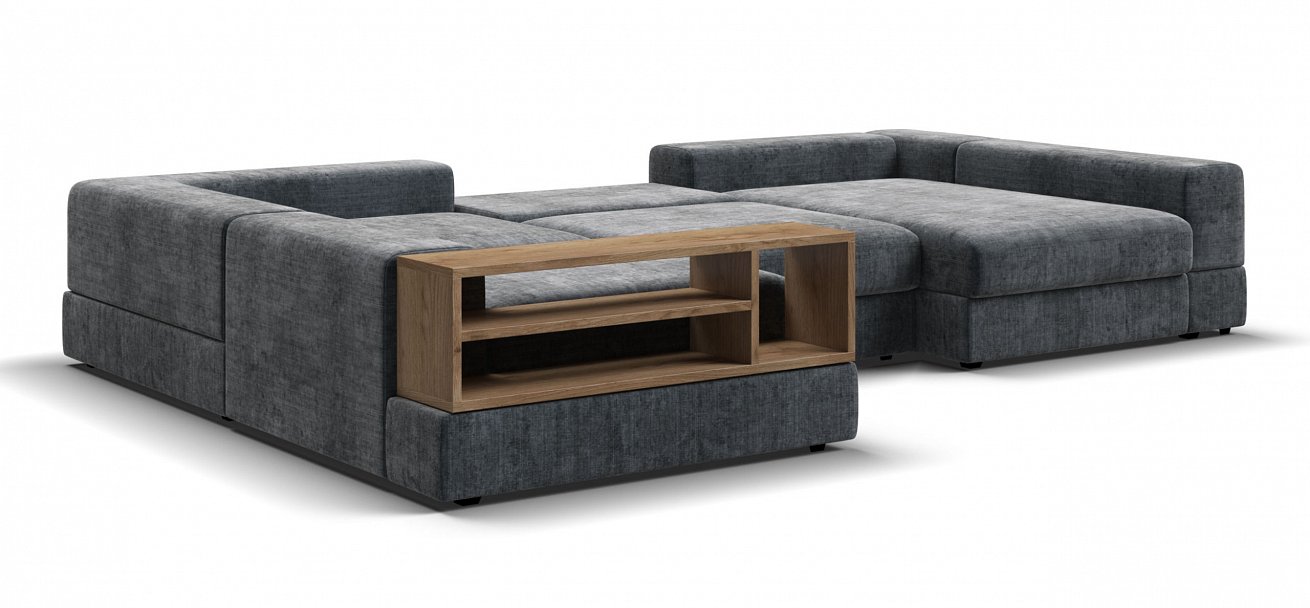 П-образный диван-кровать Босс Модуль Шенилл Глосс карбон