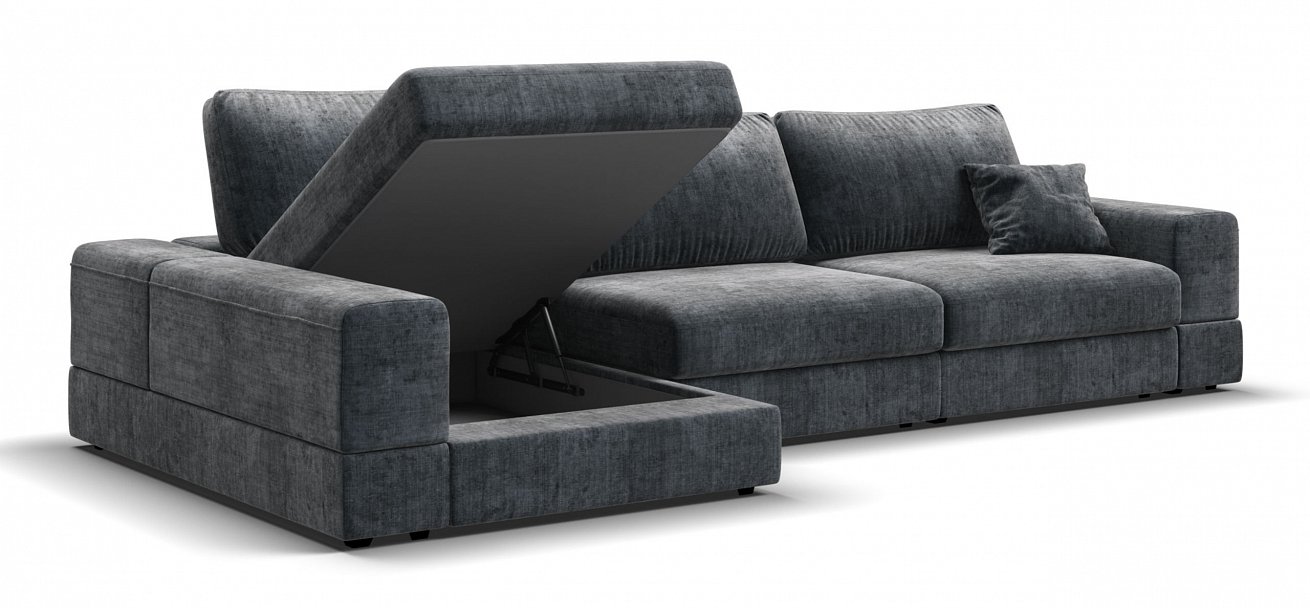 Угловой диван-кровать Босс Модуль ХЛ Шенилл Глосс карбон