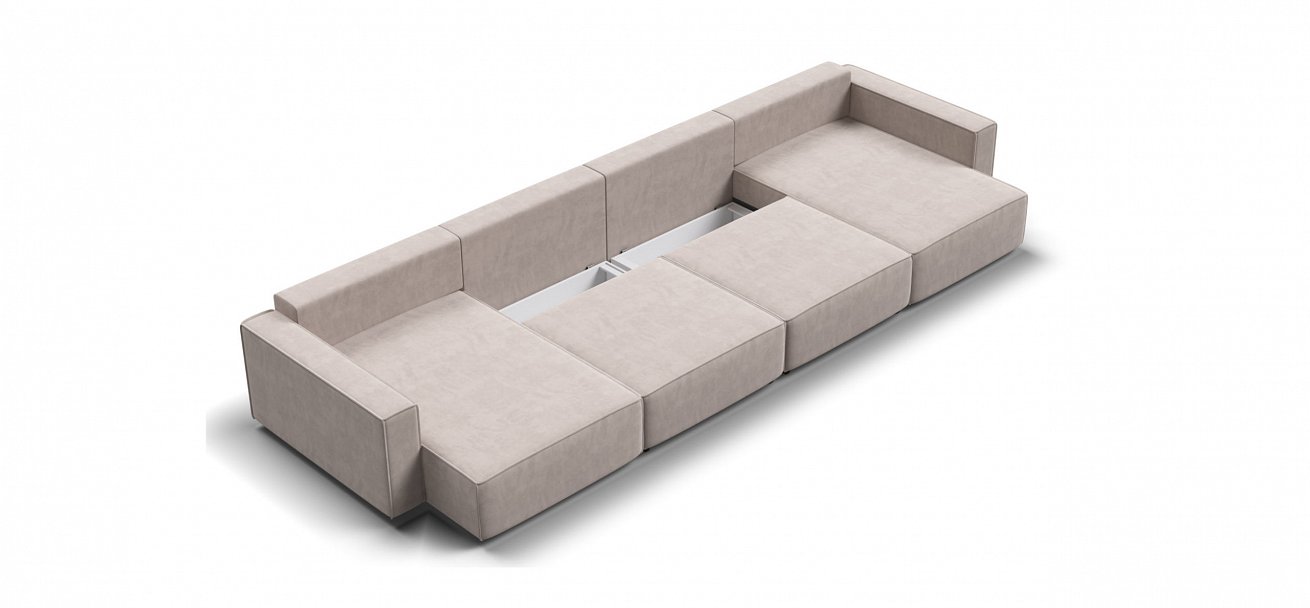 П-образный диван Босс Софт Модуль велюр Монолит латте