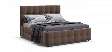 Босс Кровать+ПМ 160*200 велюр Монолит мокко 1