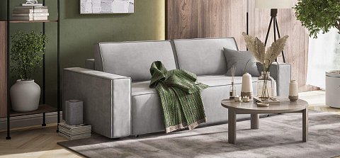 Диван Норд велюр Монолит сталь 2