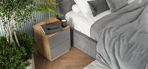 Тумба Симпл Крафт табачный, Серый графит 2