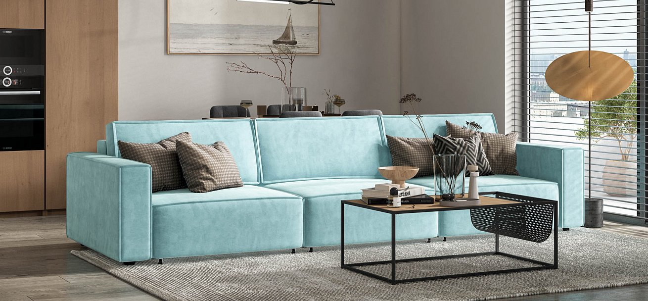 Диван Босс Софт Модуль Макс велюр Монолит аква