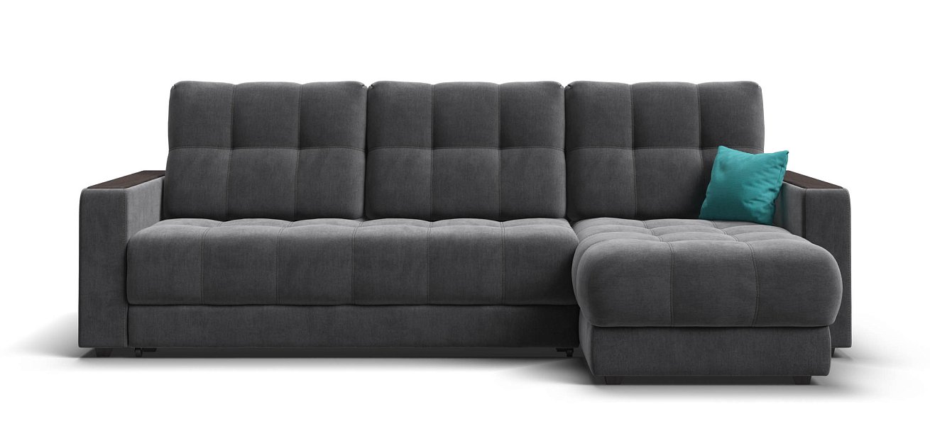 Угловой диван Босс Классик велюр Монолит серый