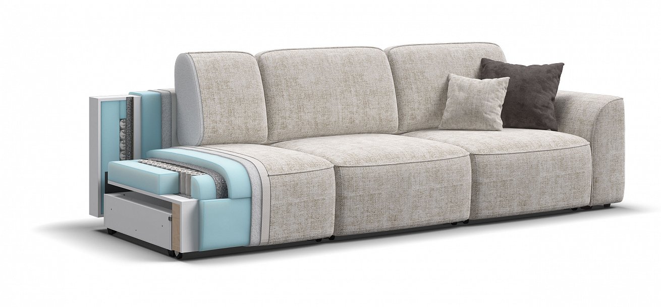 Диван Кинг Модуль Макс Шенилл Смарт кварц