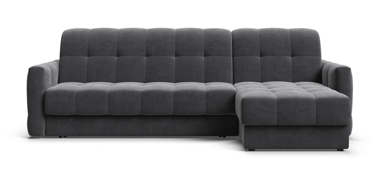 Угловой диван Босс Слип 160 велюр Монолит серый