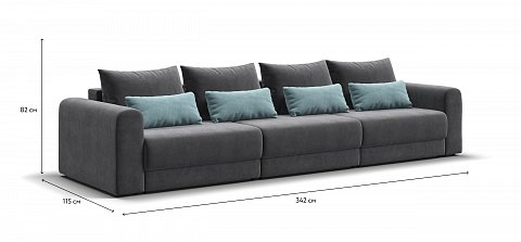 Модульный диван Ричмонд Модуль Макс велюр Монолит серый 1