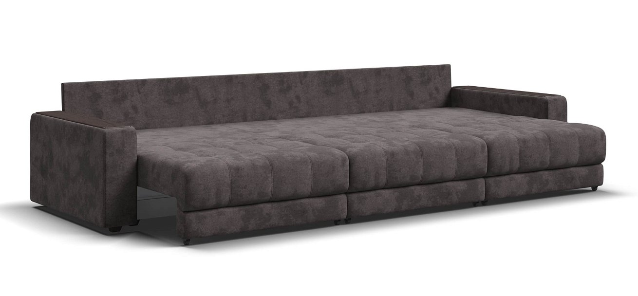 Диван Босс Гранд велюр Алькантара серый