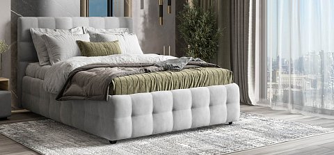 Босс Кровать+ПМ 160*200 велюр Монолит сталь 2