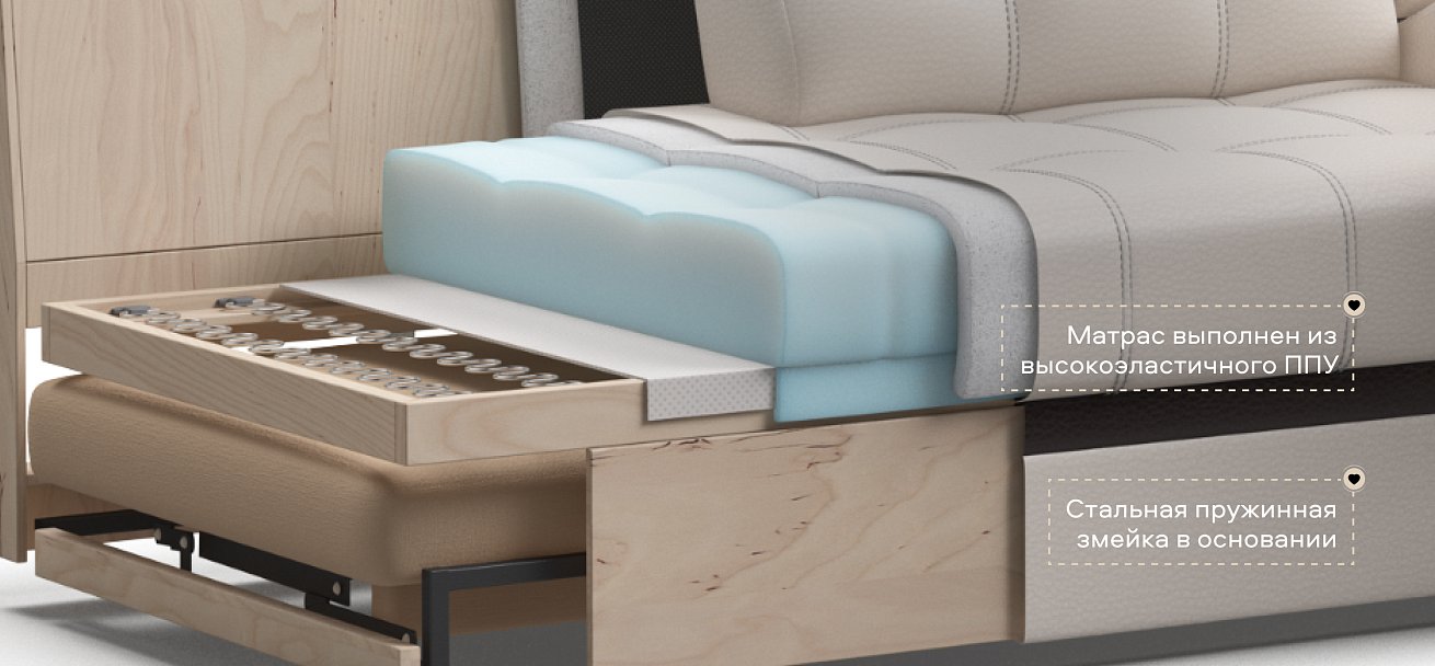 Угловой диван Атланта Люкс экокожа белый