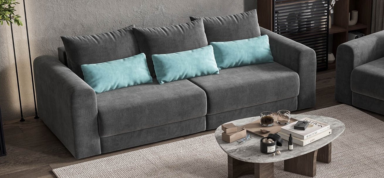 Модульный диван Ричмонд Модуль велюр Монолит серый