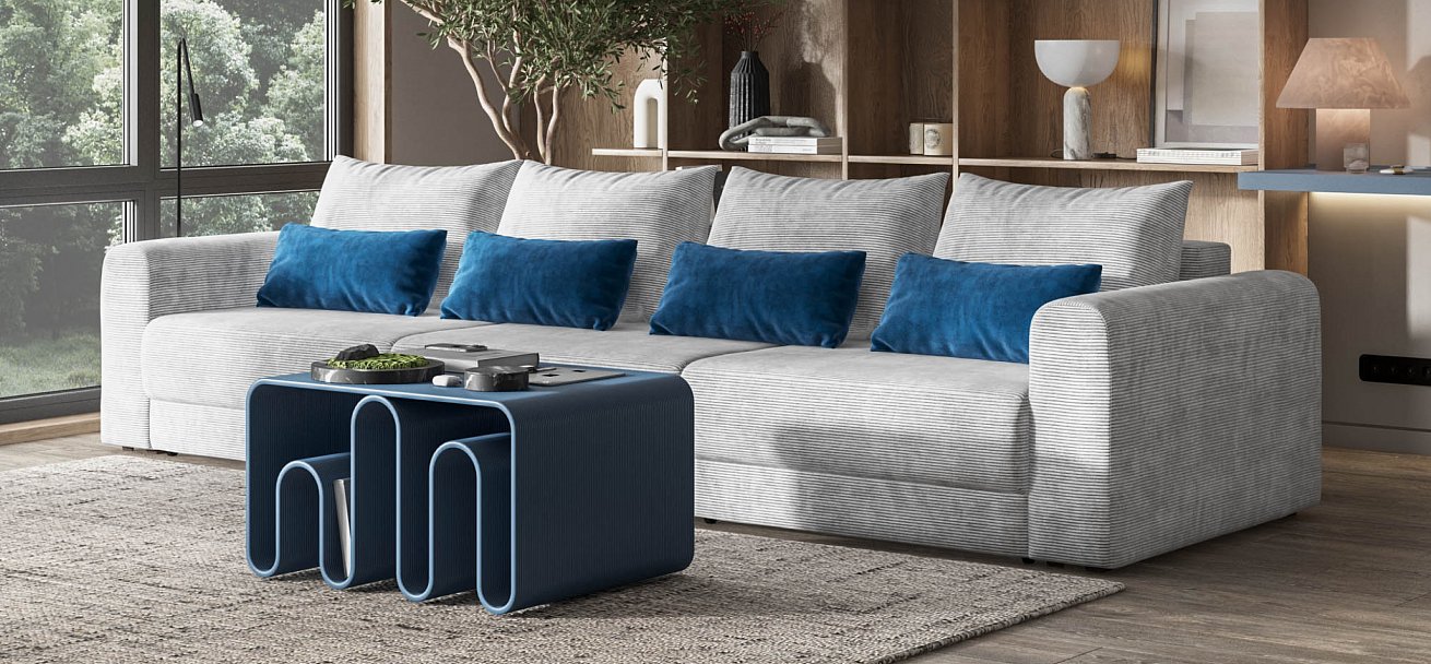 Модульный диван Ричмонд Модуль Макс Вельвет Корд серый