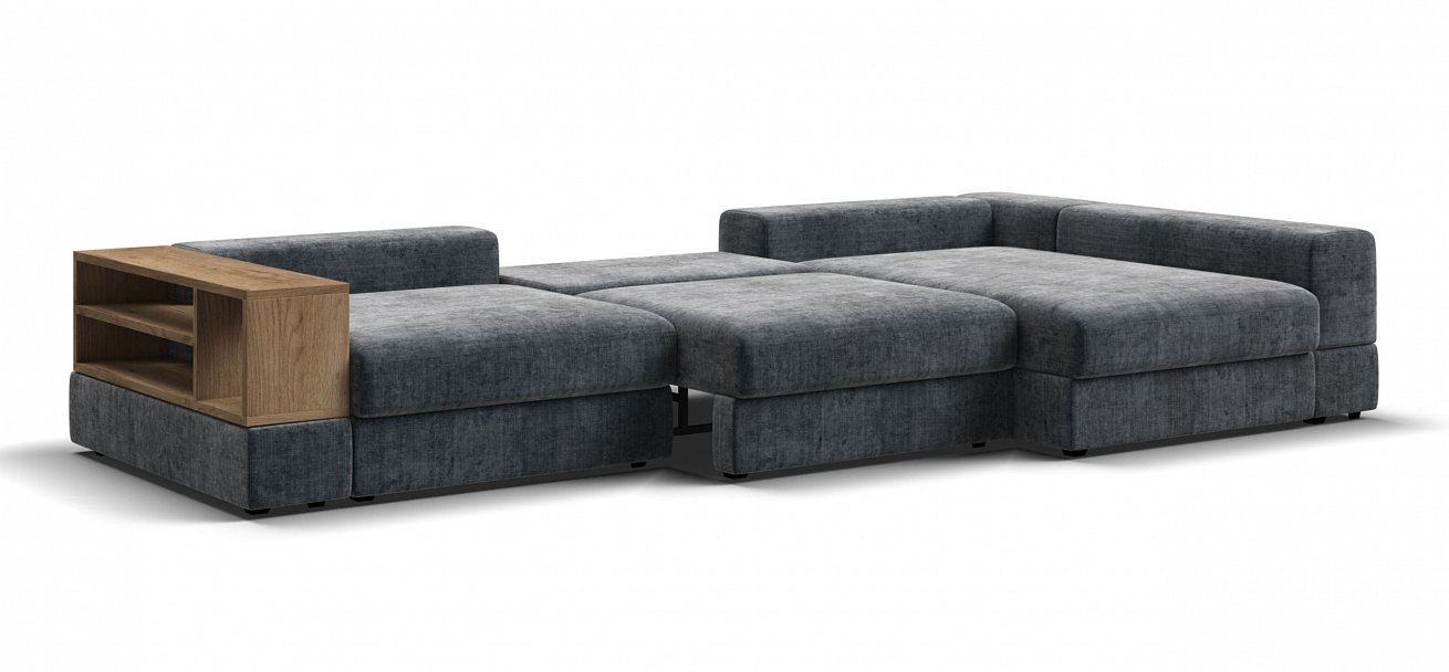 Угловой диван-кровать Босс Модуль ХЛ Шенилл Глосс карбон