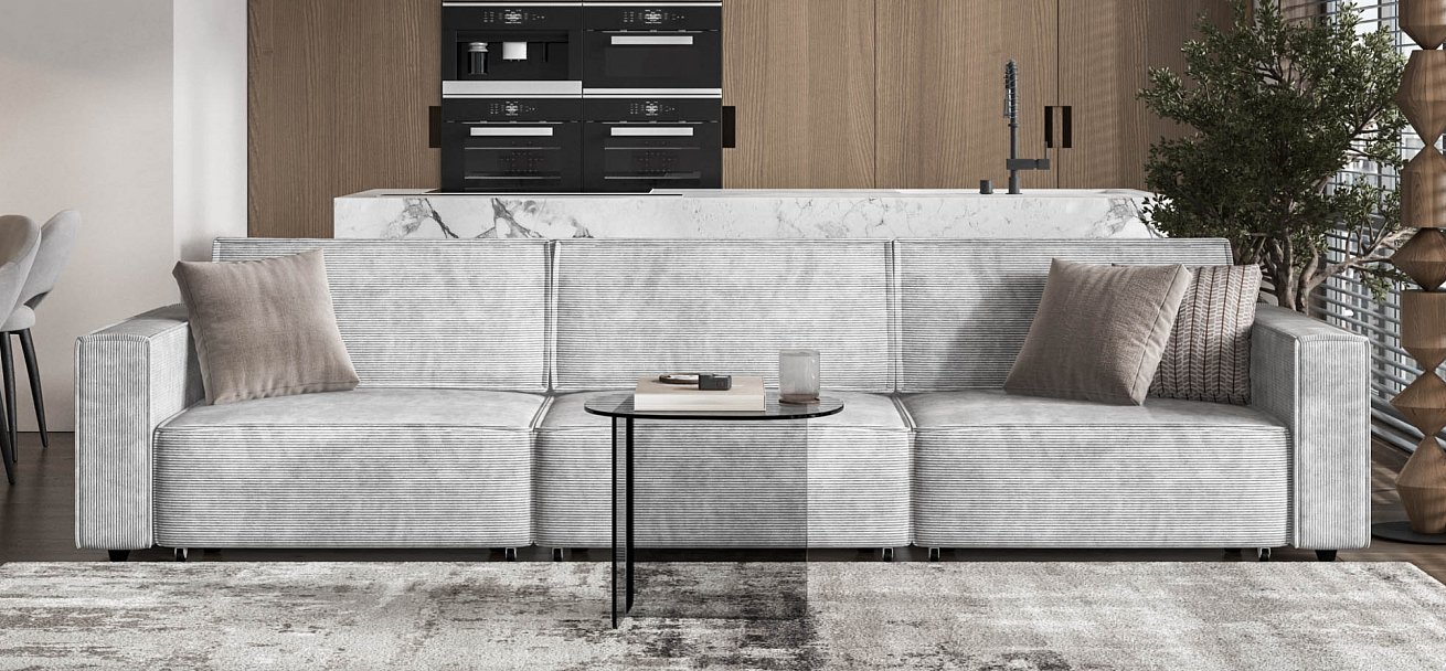 Диван Босс Софт Модуль Макс Вельвет Корд серый