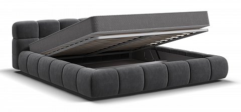 Босс Дрим Кровать+ПМ 180*200 велюр Монолит серый 3