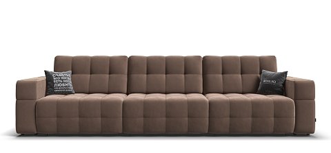 Диван Босс ХО Макс велюр Монолит мокко / Дымчатый Крафт 1