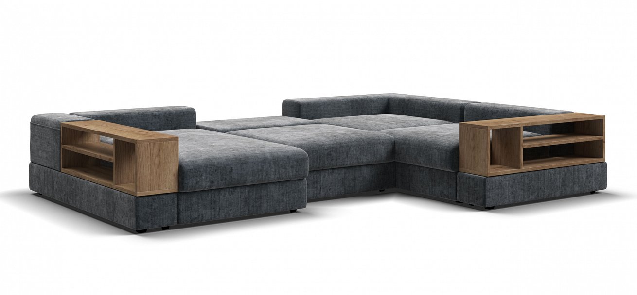 П-образный диван-кровать Босс Модуль Шенилл Глосс карбон