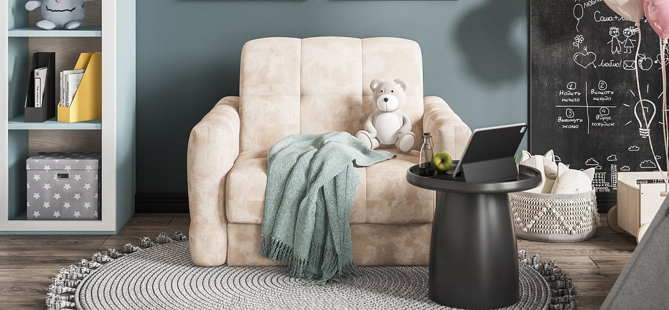 Босс Слип кресло-кроватьВелюр Монолит латте