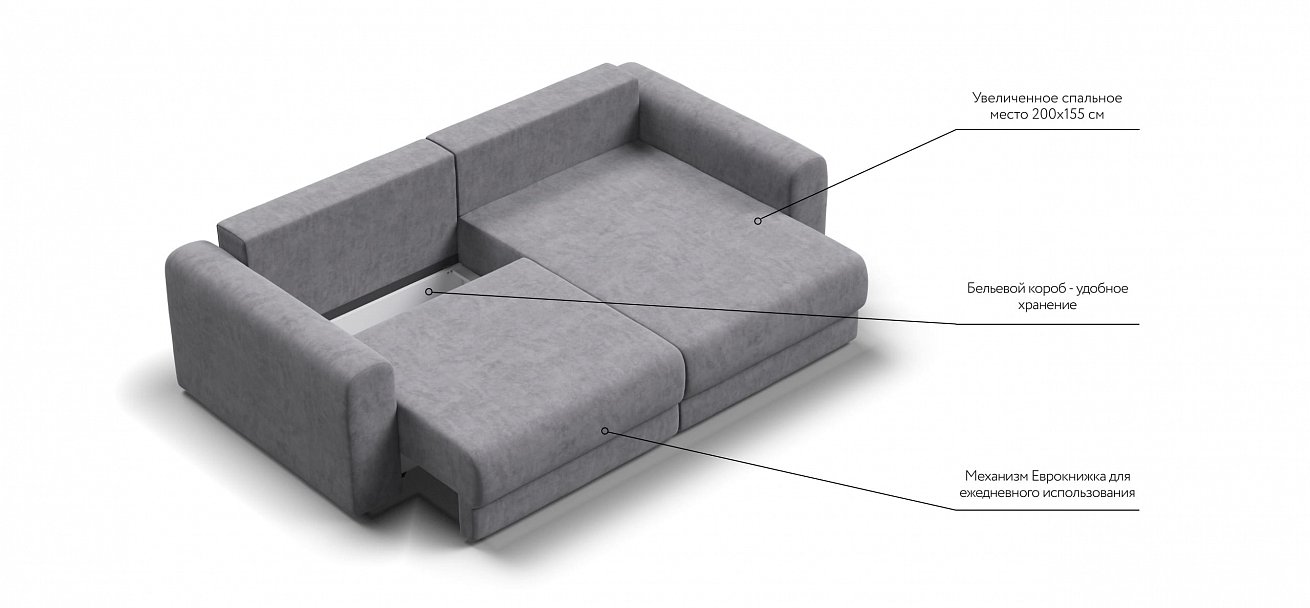 Модульный угловой диван Ричмонд Модуль велюр Роял агат