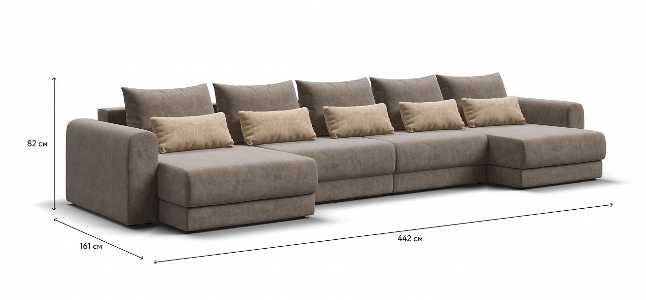 Модульный п-образный диван Ричмонд Модуль велюр Роял тауп