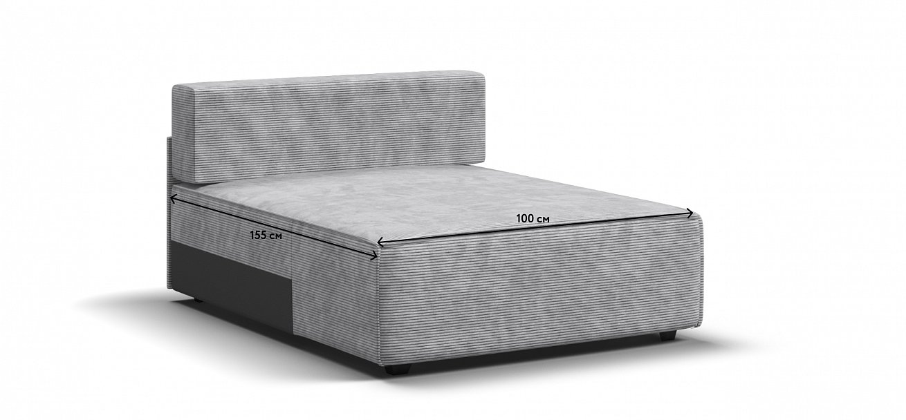 Босс Софт Модуль оттоманка Вельвет Корд серый