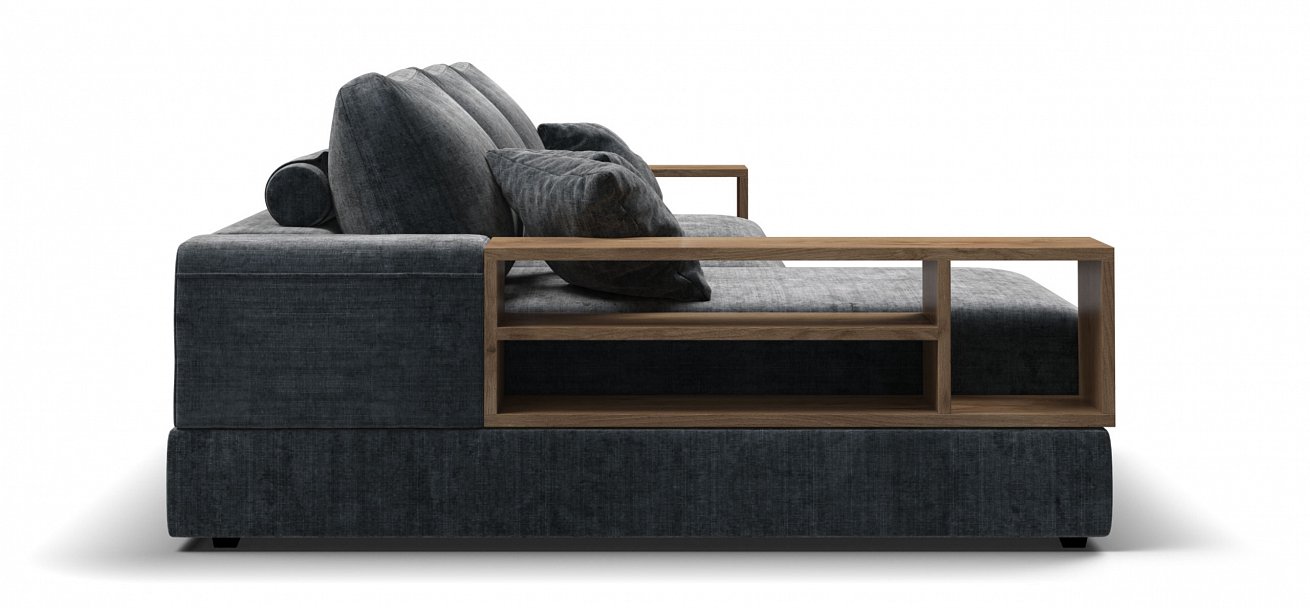 Угловой диван-кровать Босс Модуль ХЛ Шенилл Глосс карбон