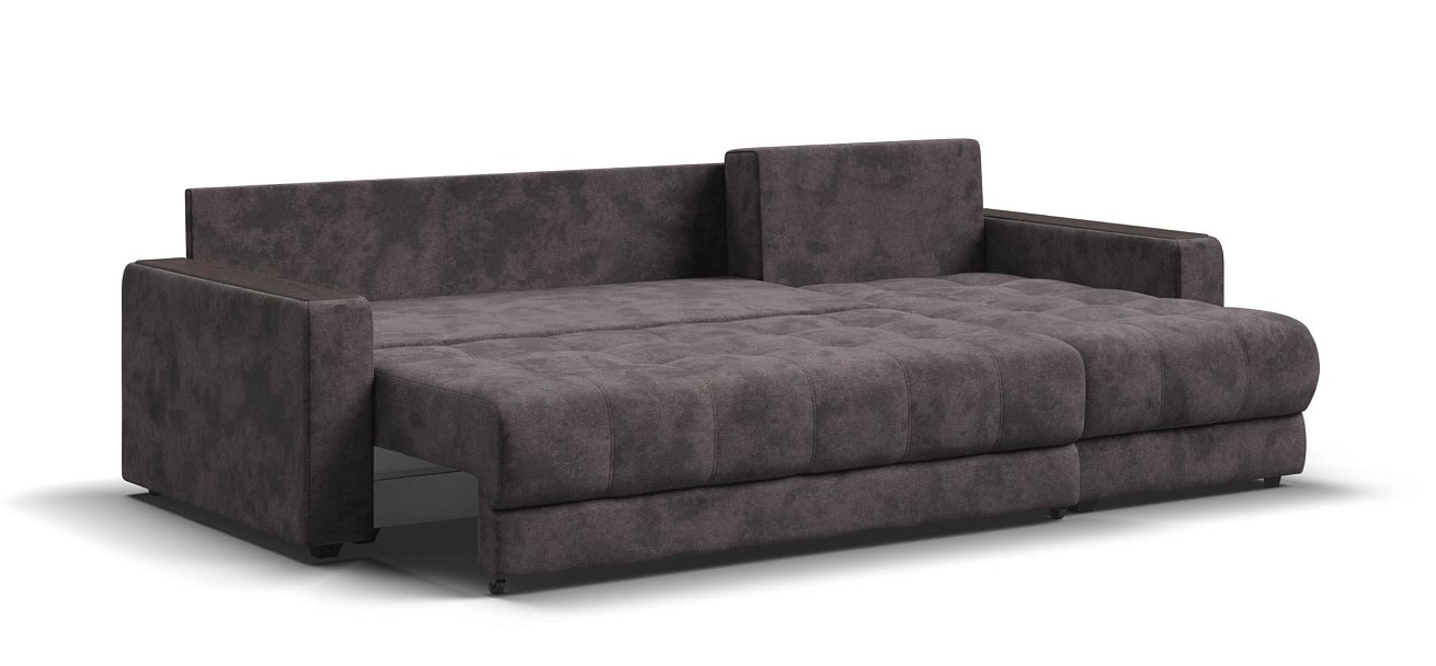 Угловой диван Босс Классик велюр Алькантара серый