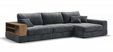 Угловой диван-кровать Босс Модуль ХЛ Шенилл Глосс карбон 1