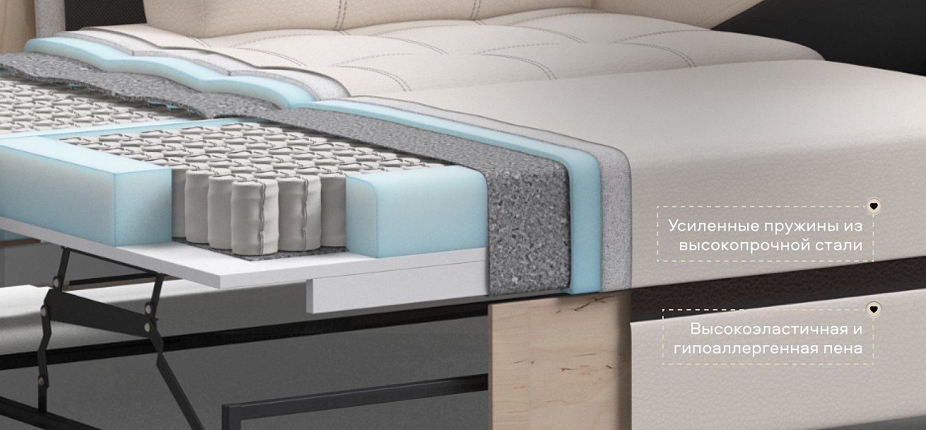 Угловой диван Атланта НПБ экокожа белый